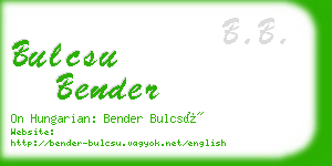 bulcsu bender business card